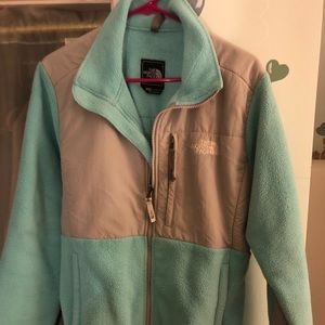 North Face jacket, sz Lg, green/gray, worn 5x
